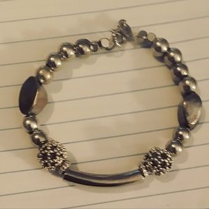 Women's sterling silver beaded bracelet